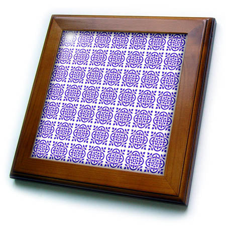 3dRose Art Deco Style Repeat Pattern Mauve - Framed Tiles (ft-382526)