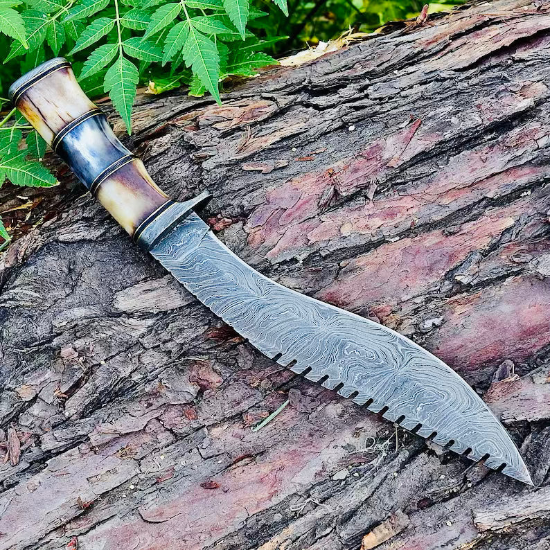 Damascus Steel Kukri Knife