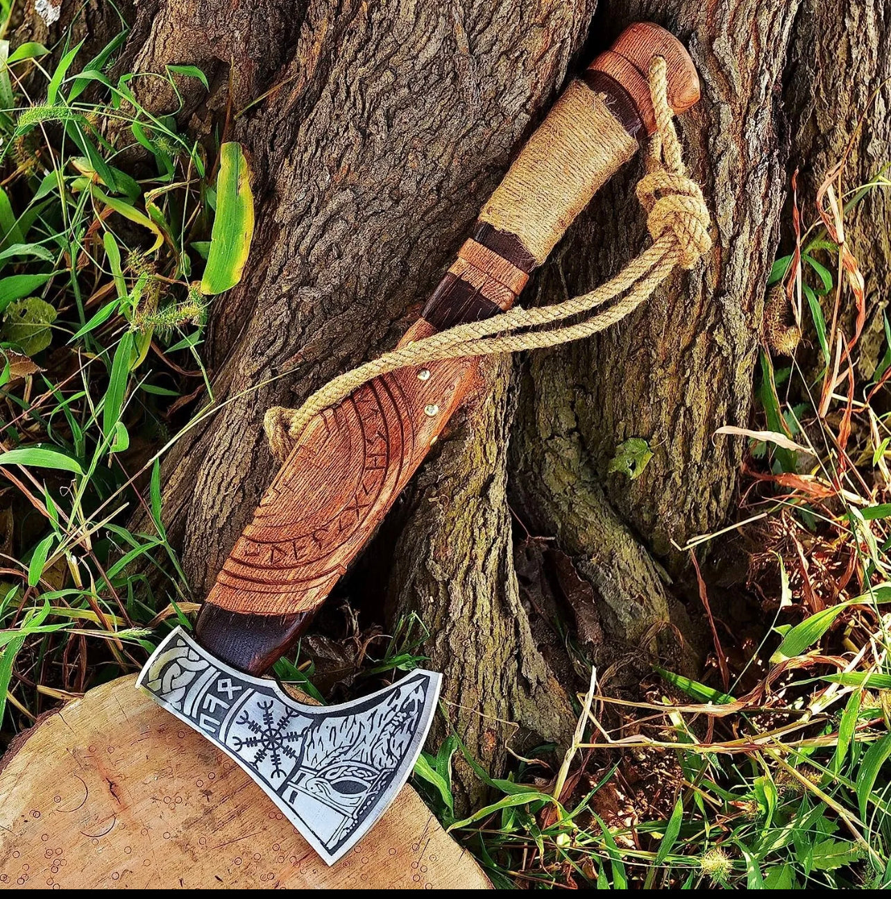 CUSTOM HANDMADE CARBON STEEL VIKING HATCHET TOMAHAWK HUNTING OUTDOOR BEARDED AXE