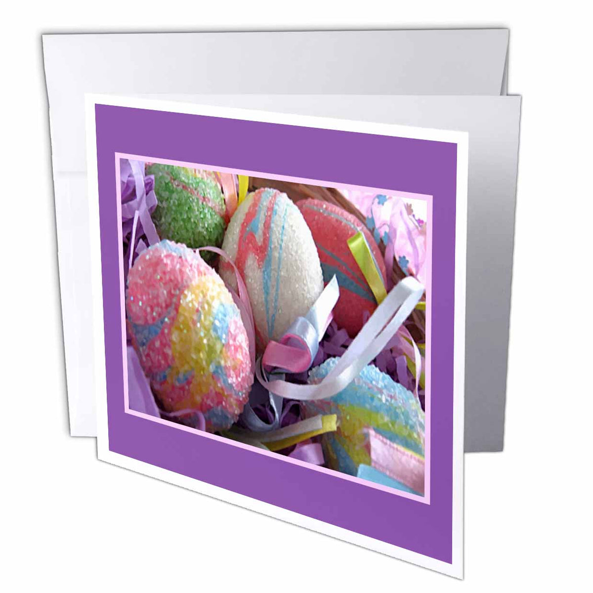3dRose Susan Brown Designs Holiday Easter - Sparkly Easter Eggs - Greeting Cards (gc_14947)