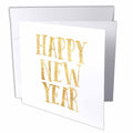 3dRose PS Glam - Gold Happy New Year - Greeting Cards