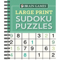 Brain Games - Large Print Sudoku Puzzles (Green) - Spiral