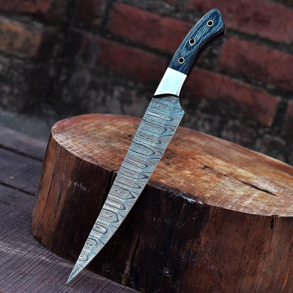 Damascus Steel Best Chef Knife – 7" Custom Handmade with Pakkawood Handle