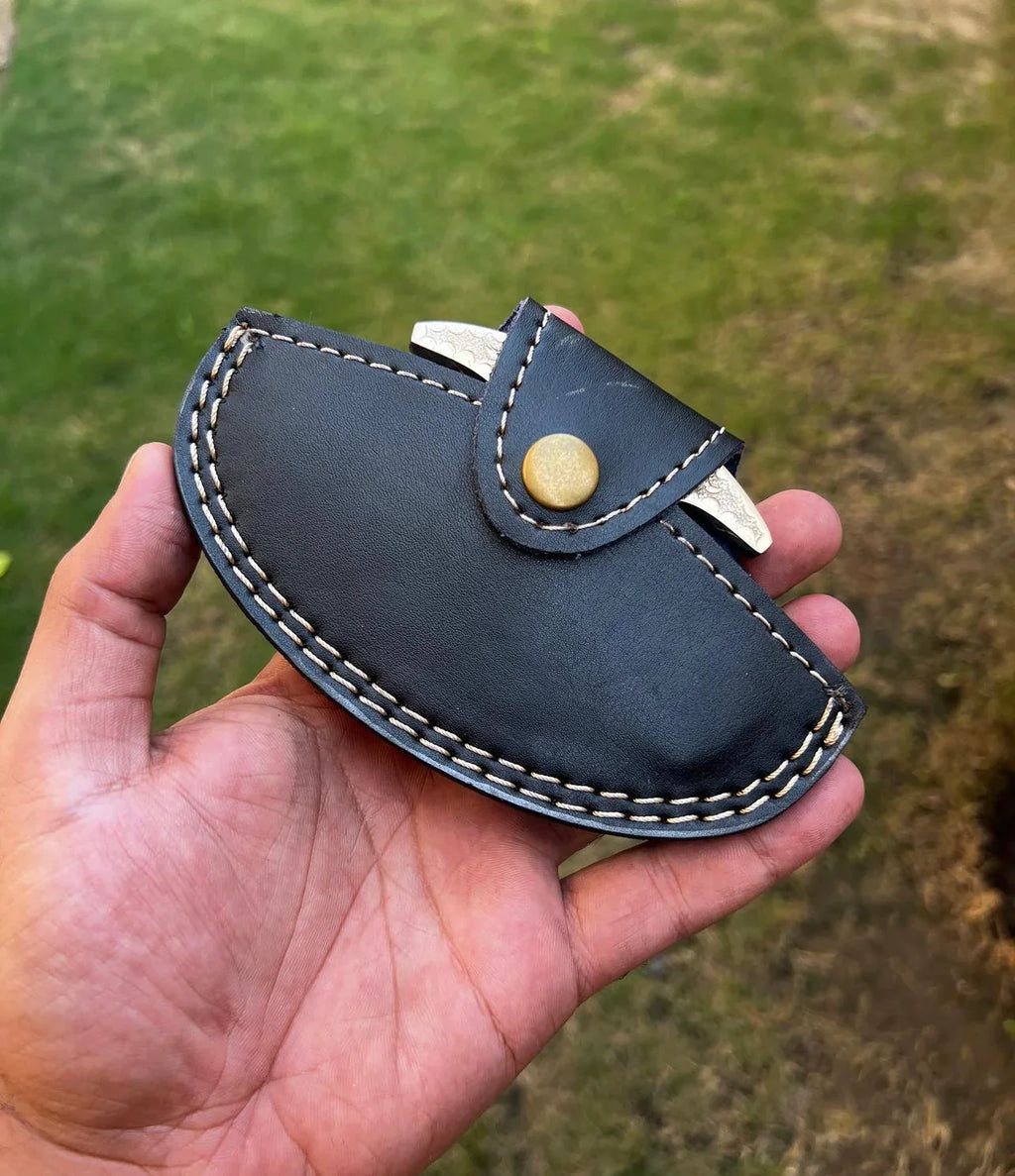 Engraved Brass Knuckles by Woody Knuckles – Solid Brass with Belt Loop Leather Case