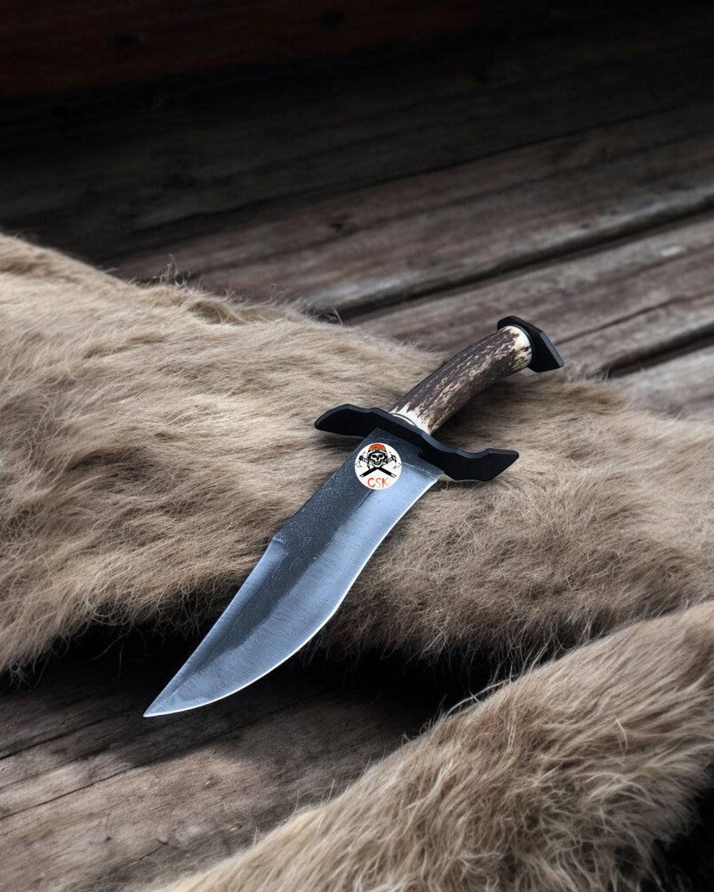Mountain Stalker Along Knife with Antler Handle