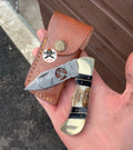 Cowboy Pocket Knife – Deer Damascus Blade