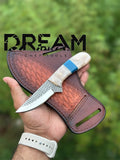 Handmade IWB Knife – 8" Rasp Tool Steel Blade, Resin Handle & Leather Sheath