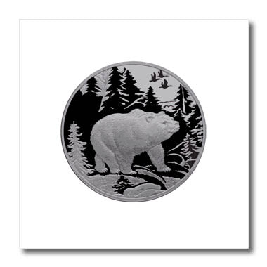 3dRose Bear Strolling in Snow Through Pine Forest - Iron on Heat Transfers (ht-382601)