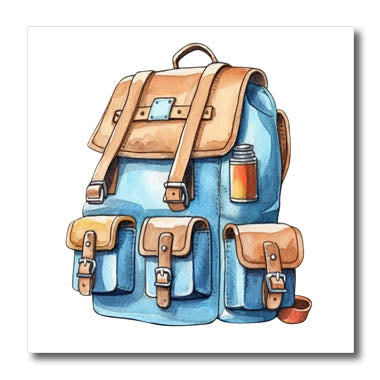 3dRose School Backpack Illustration - Iron on Heat Transfers (ht-383663)