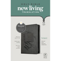 NLT Compact Zipper Bible, Filament Enabled (Leatherlike, Charcoal Patch, Red Letter) - Imitation Leather