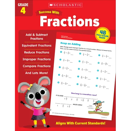 Scholastic Success with Fractions Grade 4 Workbook - Paperback