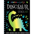Scratch and Sparkle Dinosaur Stencil Art - Paperback