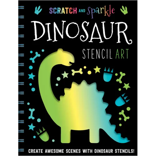 Scratch and Sparkle Dinosaur Stencil Art - Paperback