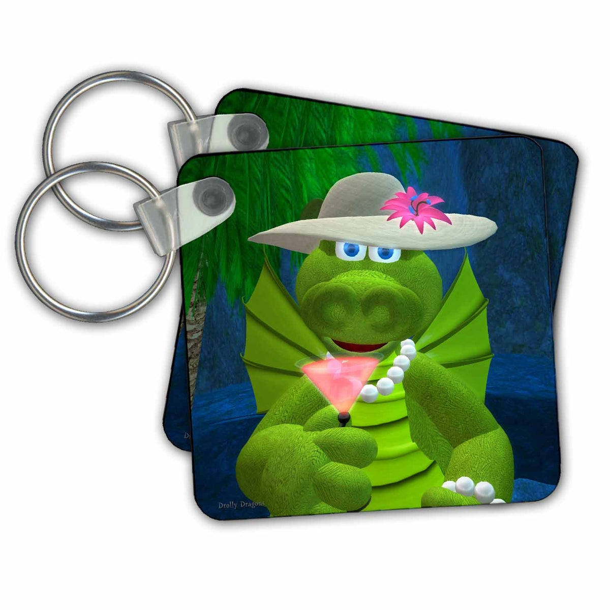 3dRose Key Chains Drolly Dragons Sweet Girl (kc-13546-1)
