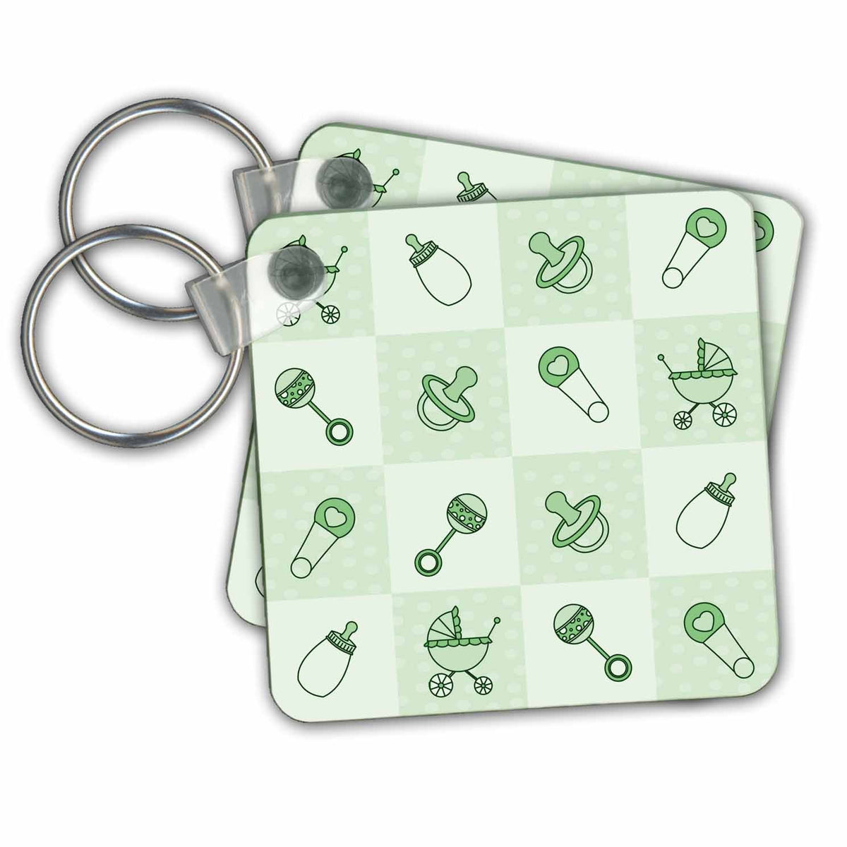 3dRose Key Chains New Baby Gift Green (kc-13836-1)
