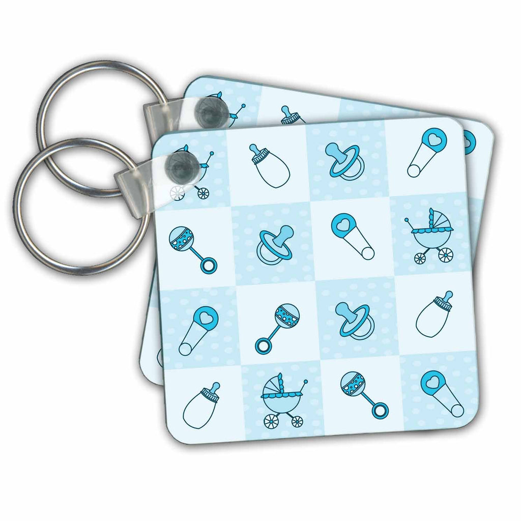 3dRose Key Chains New Baby Gift Light Blue (kc-13838-1)
