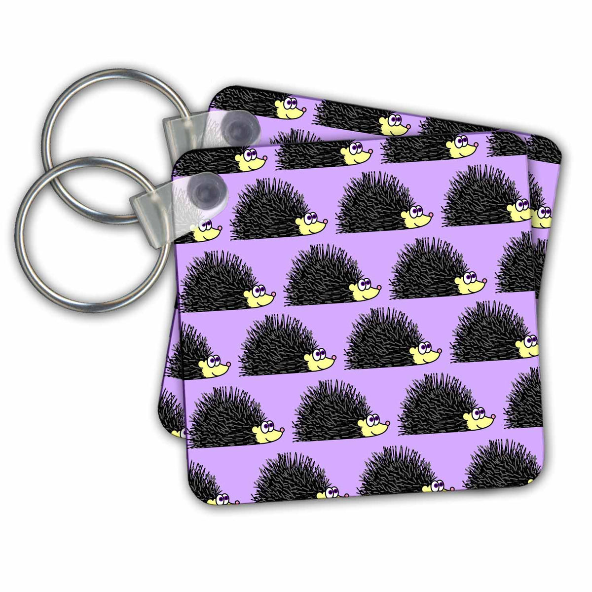 Key Chain - Cute Hedgehog Print Purple Designs Small Pets