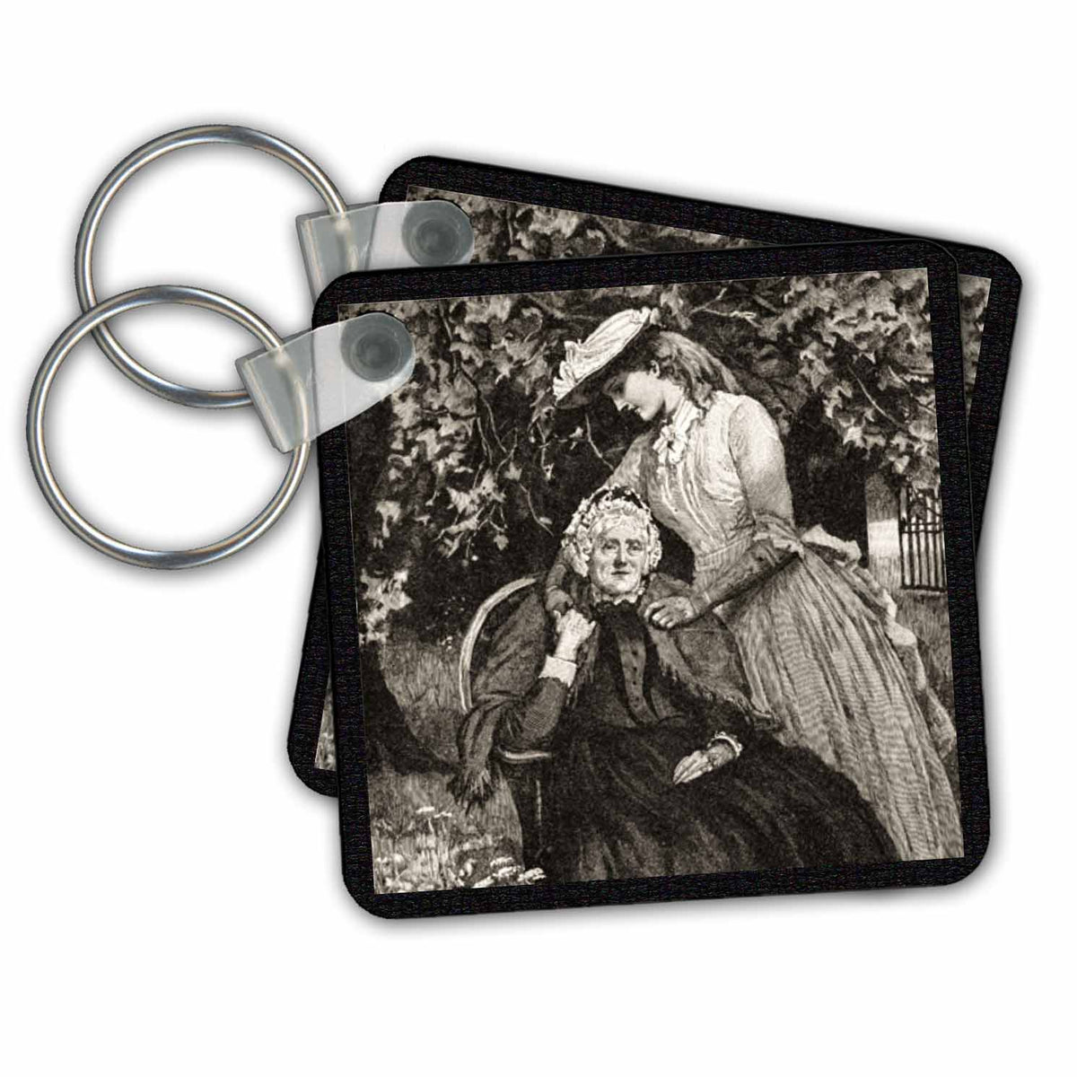 3dRose Key Chains Elderly Mother and Daughter (kc-14260-1)