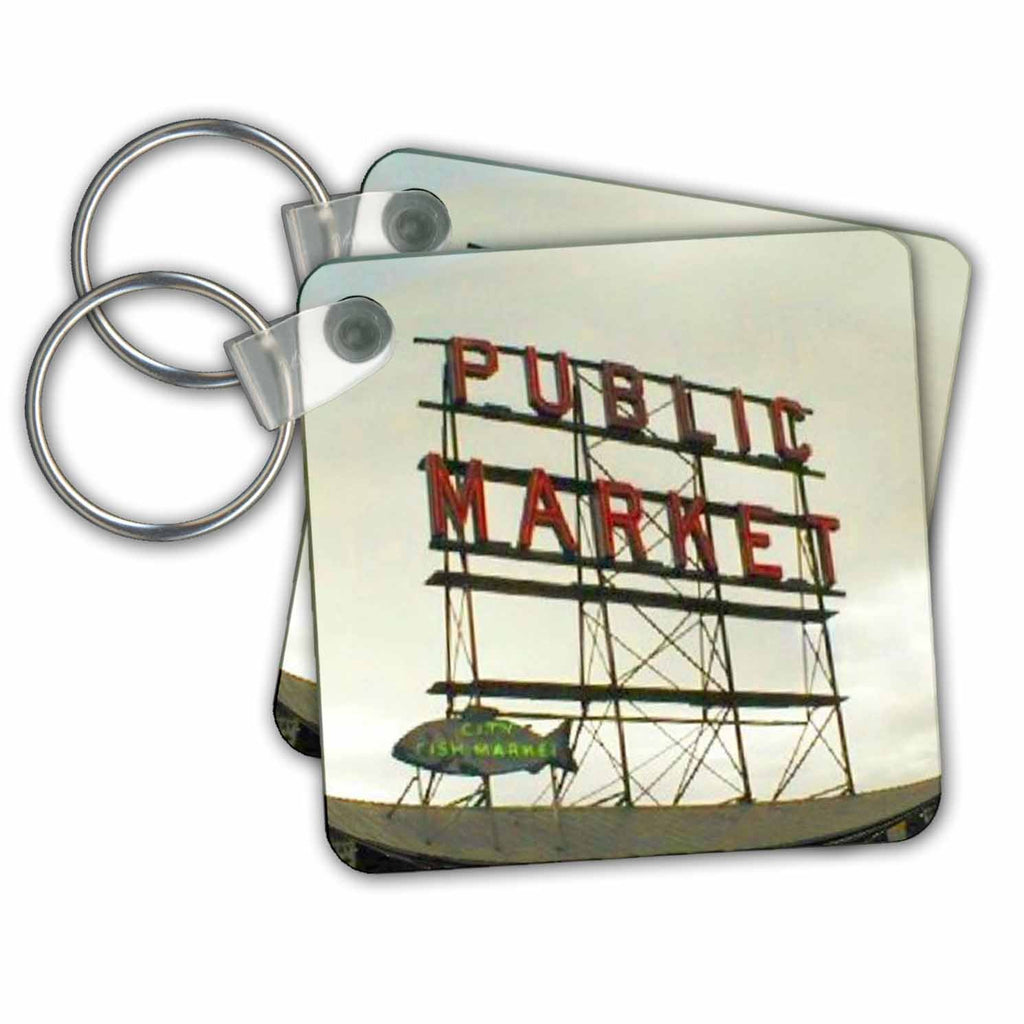 3dRose Key Chains Public Market Seattle (kc-14265-1)
