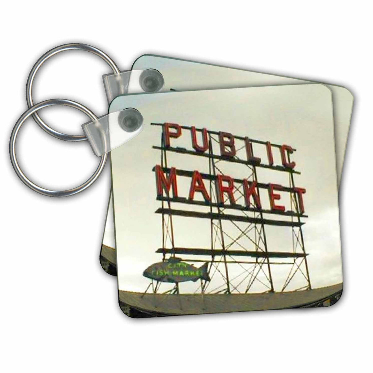 3dRose Key Chains Public Market Seattle (kc-14265-1)
