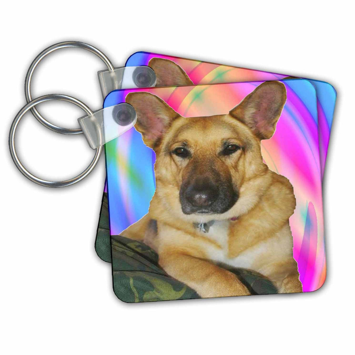 3dRose Key Chains Groovy German Shepherd (kc-14273-1)