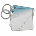 3dRose Key Chains Tracks on sand beach - US12 DGI0099 - Daisy Gilardini (kc-143963-1)