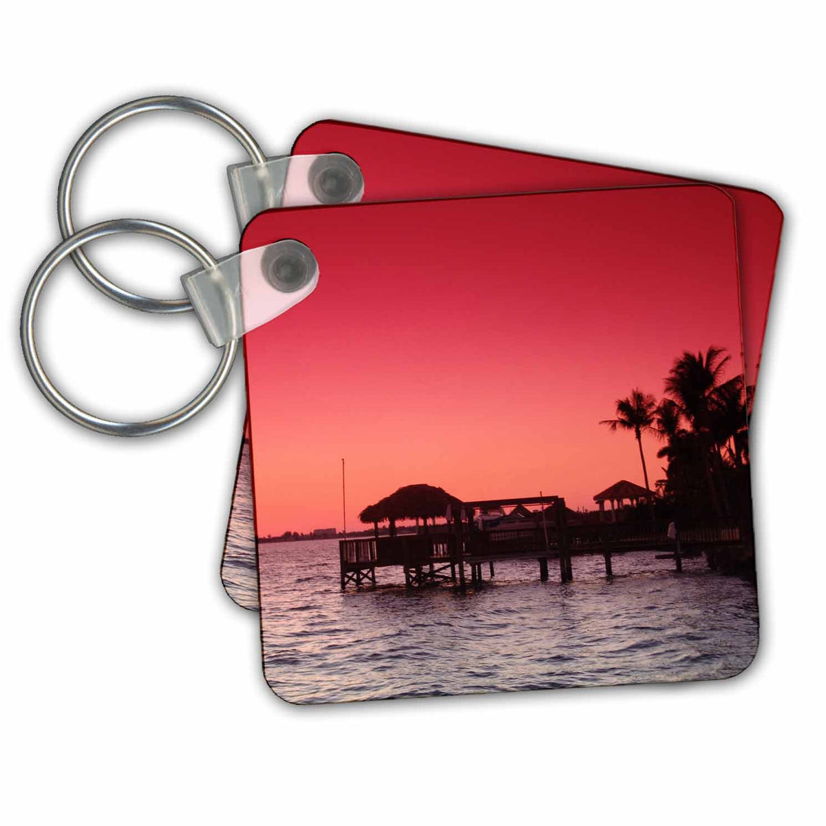 3dRose Key Chains Tropical Cherry Sunset (kc-14580-1)