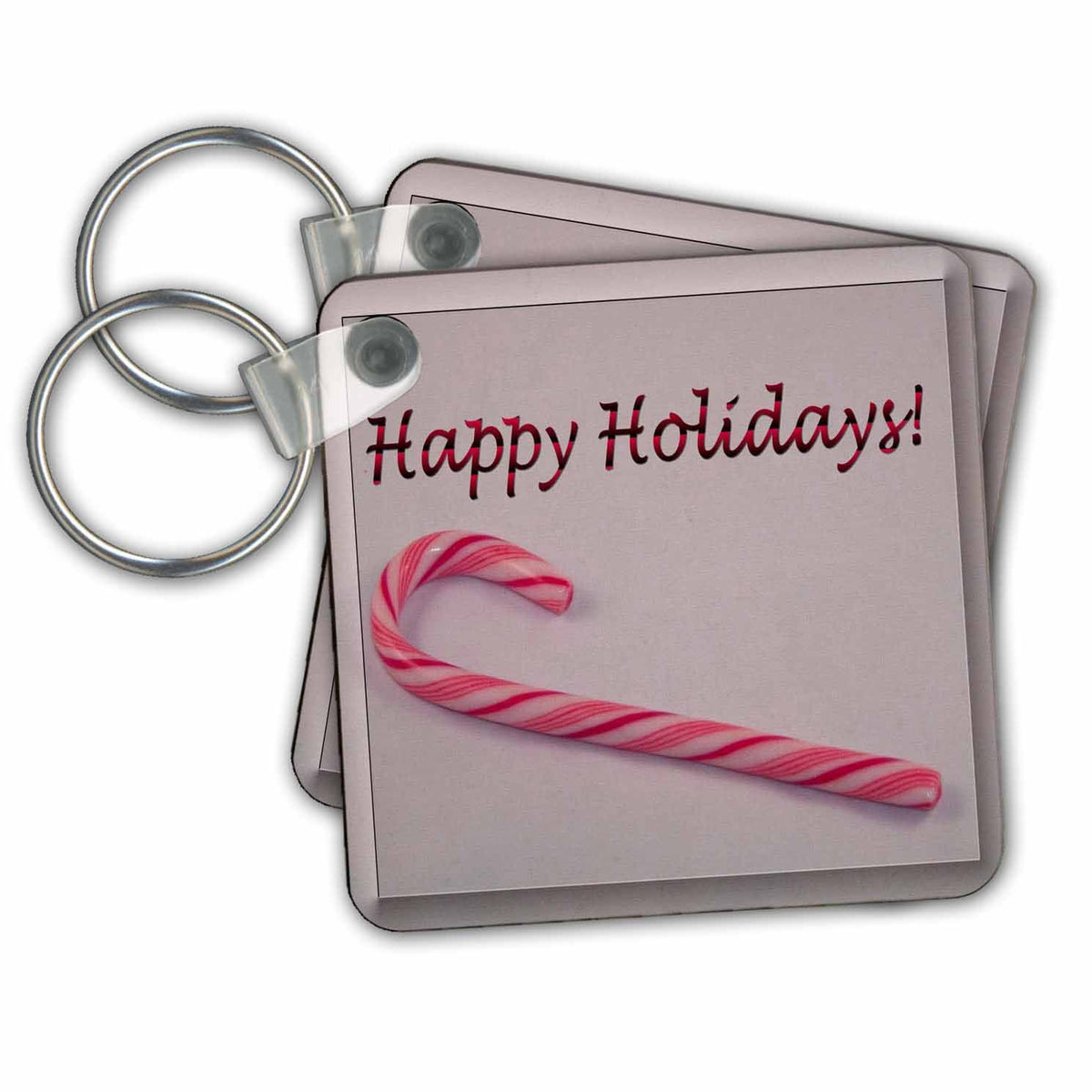 3dRose Key Chains Candy Cane Happy Holidays (kc-14757-1)