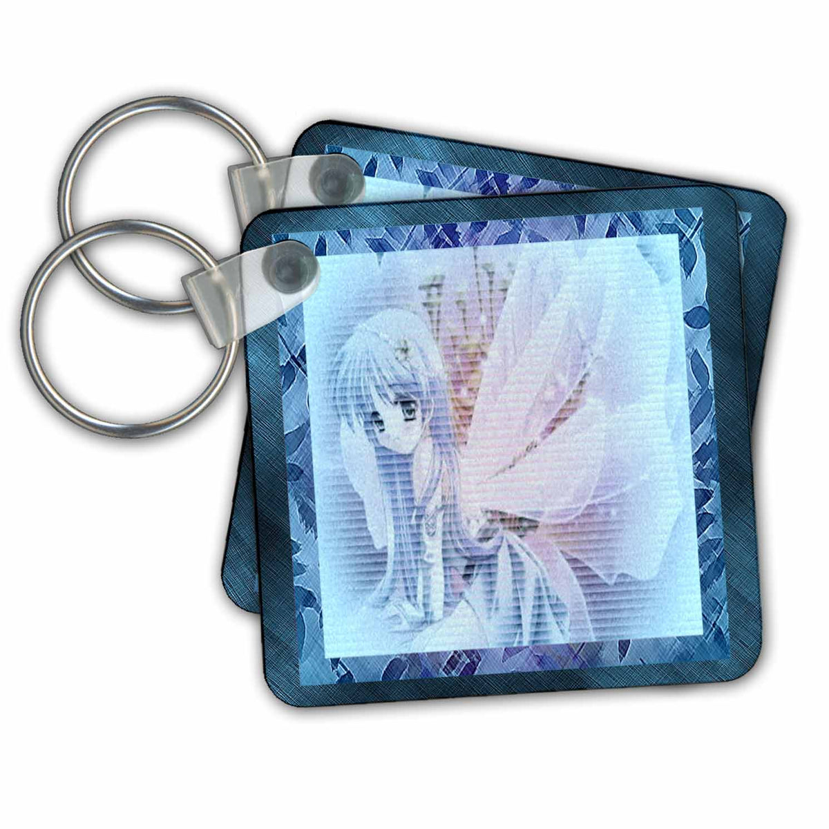 Key Chain - Blue Anime Angel Designs Angel or Fairy Themes