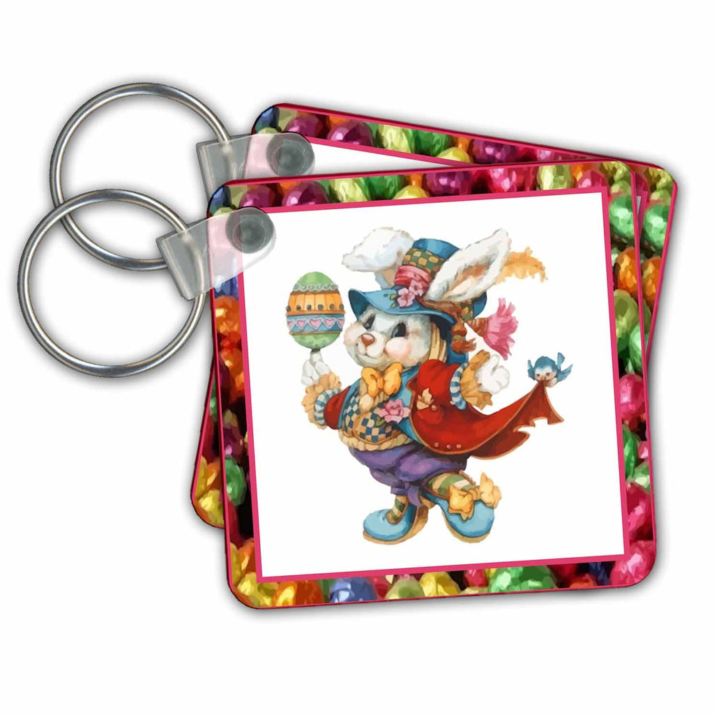 3dRose Key Chains Easter Bunny (kc-14857-1)