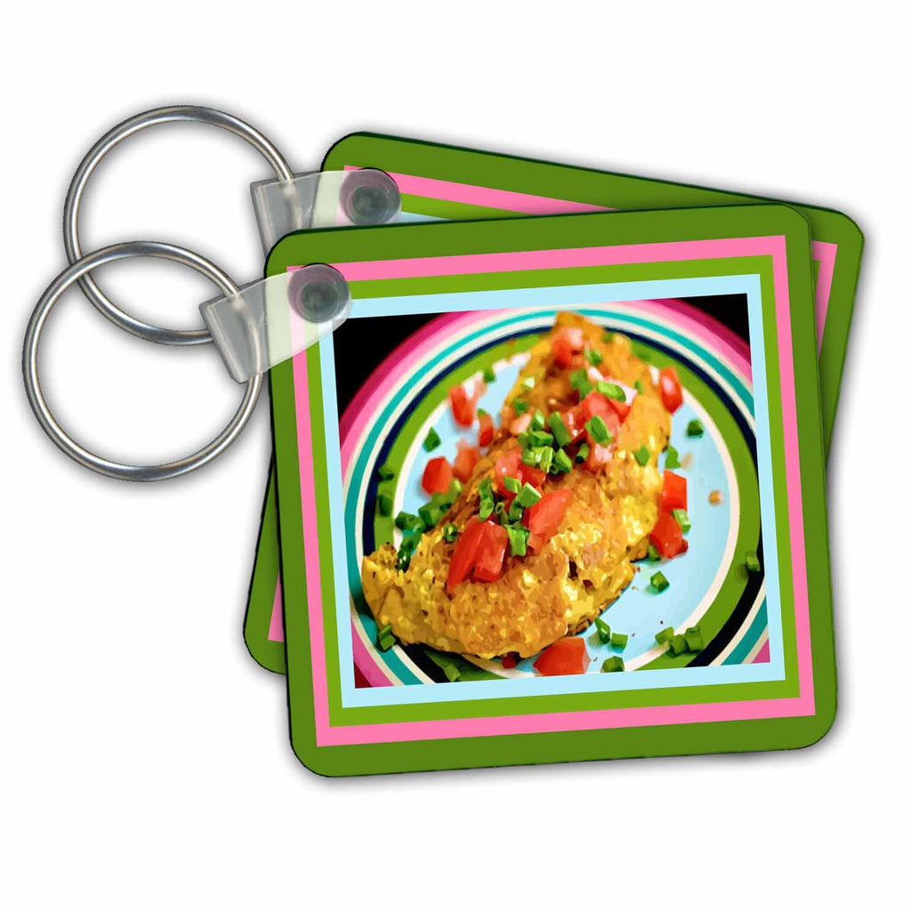 3dRose Key Chains Omelet Start (kc-14910-1)