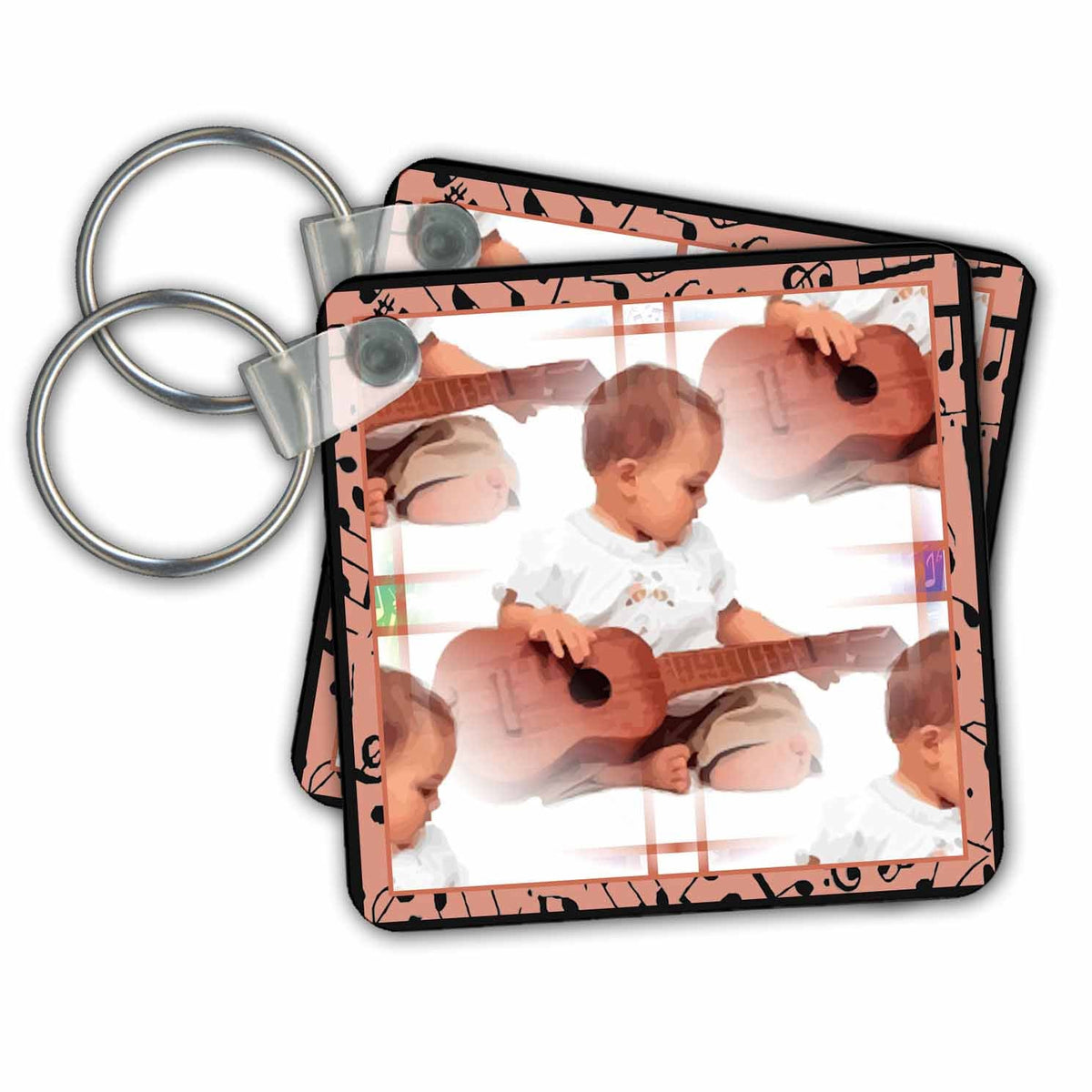 3dRose Key Chains Ukulele Babies (kc-14962-1)