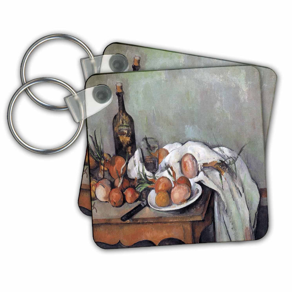 3dRose Key Chains Still Life with Onions by Paul Cezanne (kc-149666-1)