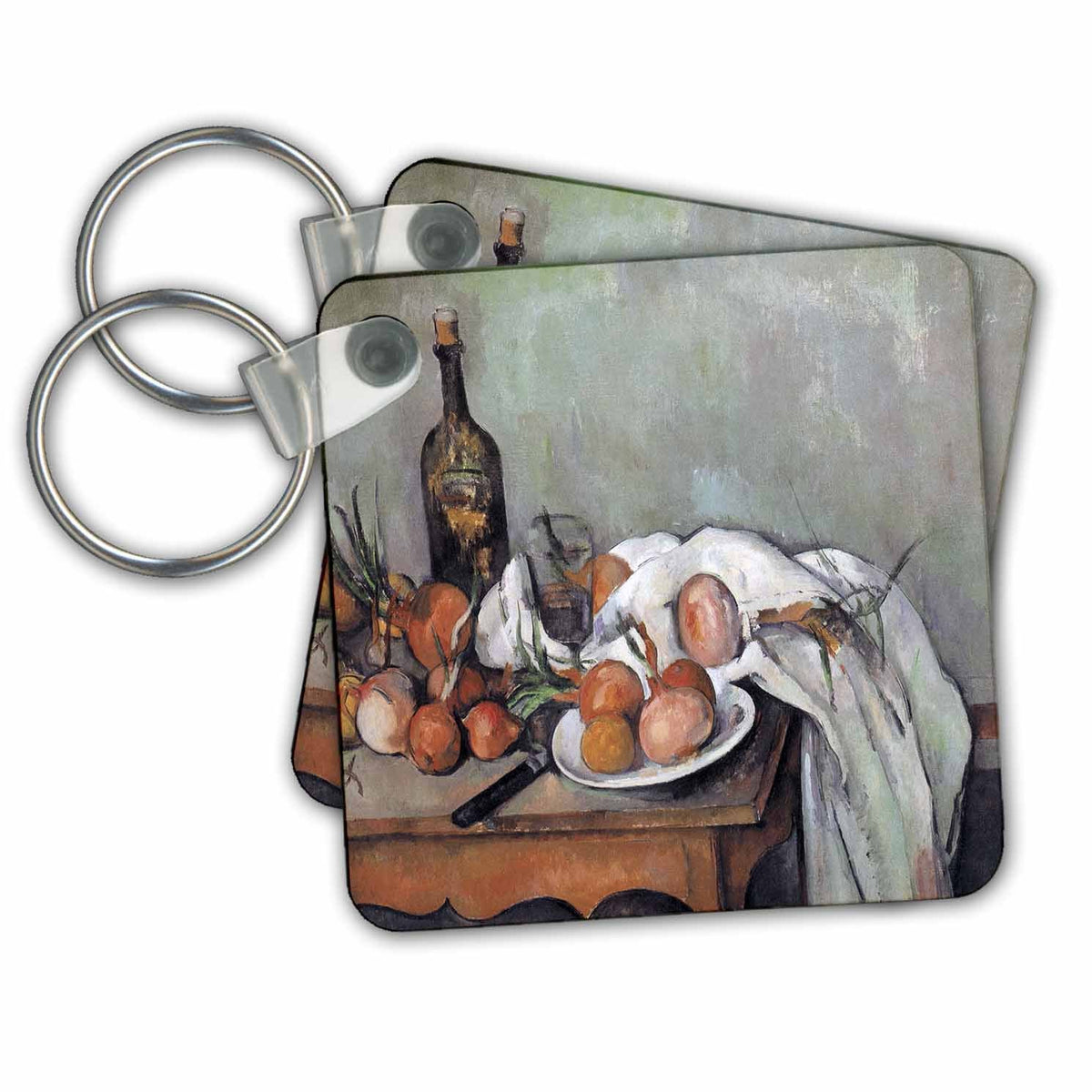 3dRose Key Chains Still Life with Onions by Paul Cezanne (kc-149666-1)