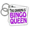 Key Chain - This grandma is bingo queen, Purple, Funny Quotes