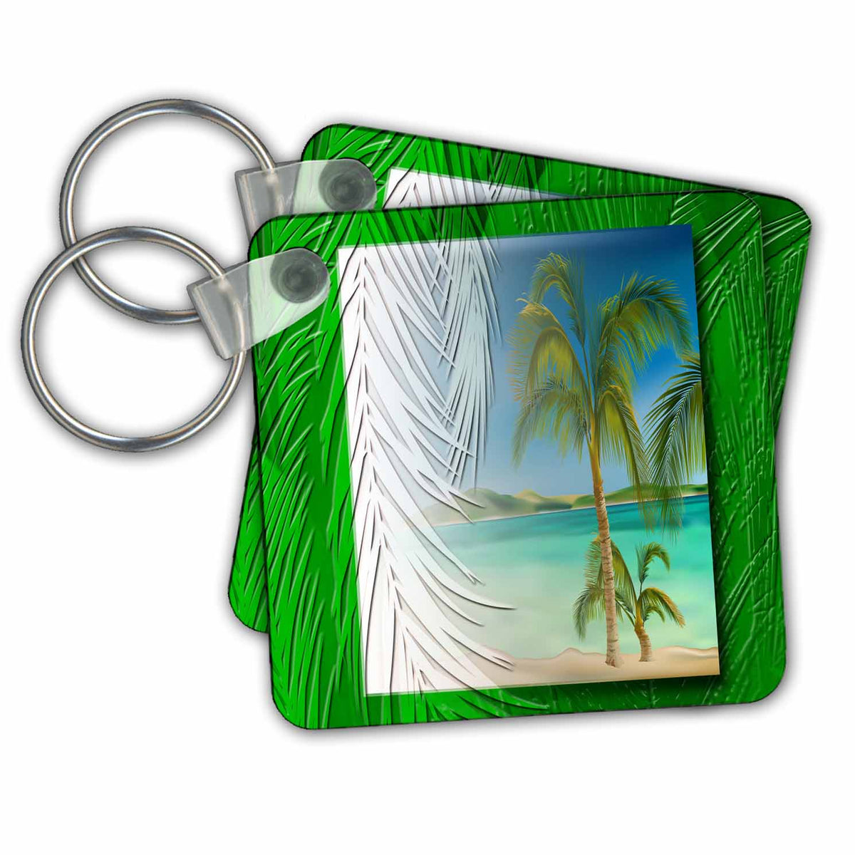 Key Chain - Beach with Palm Trees Designs Places Themes