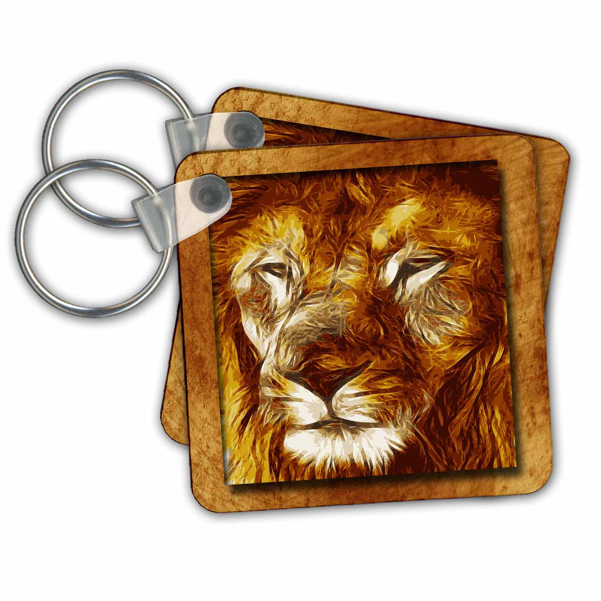 Key Chain - Large Lion Face Designs Animal Themes