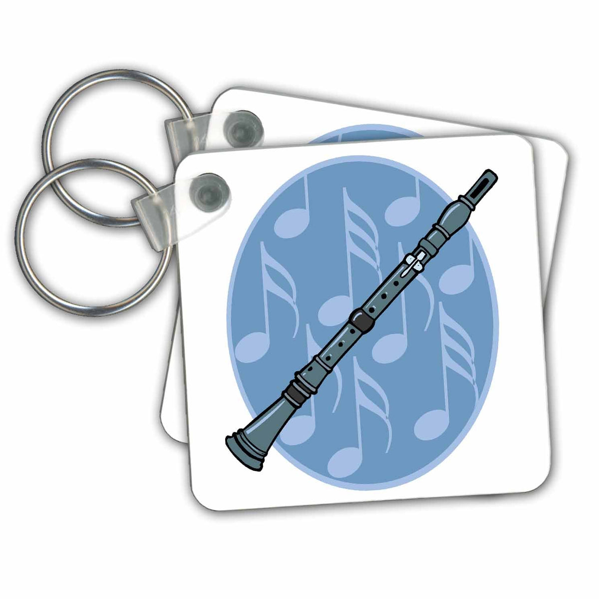 3dRose Key Chains Clarinet Music Note Musical Instrument (kc-150112-1)