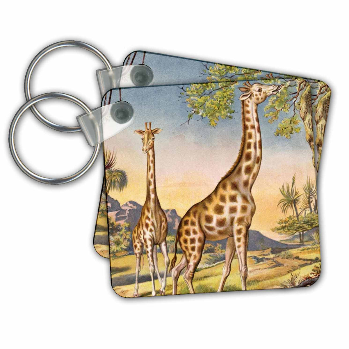Key Chain - Two Giraffes TNMPastPerfect Animals