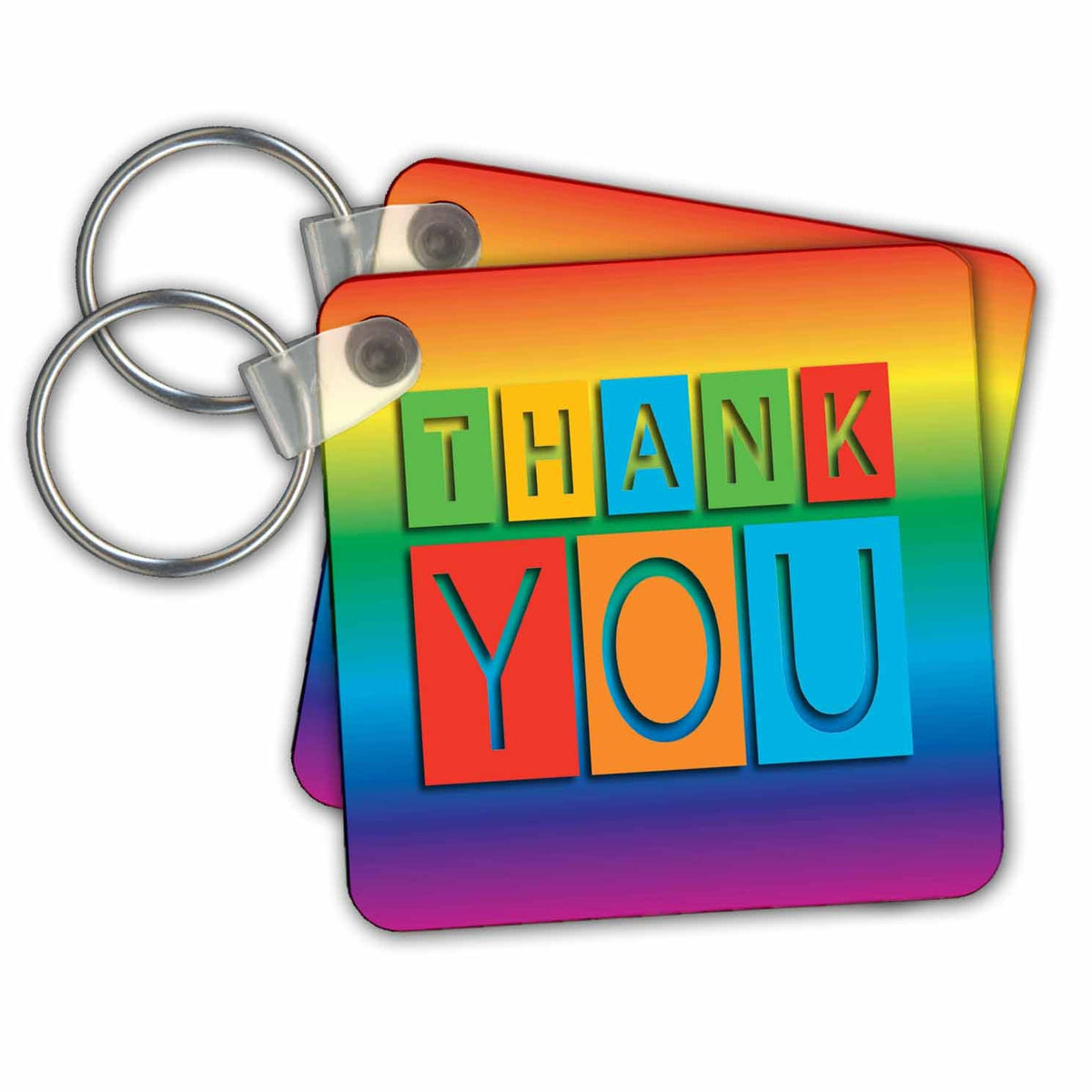 Key Chain - Colorful Thank You Design