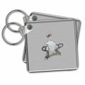 3dRose Key Chains Vintage Perfume Bottle on a Silver Base Framed in a Silver Frame (kc-153607-1)