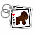 Key Chain - Love My Cocker Spaniel Chocolate Designs Dogs