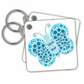 Key Chain - Blue Pointillism Butterfly Designs Prints and Patterns