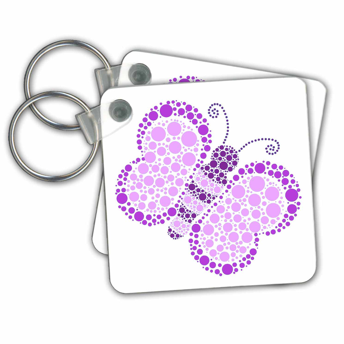 3dRose Key Chains Purple Pointillism Butterfly (kc-15368-1)