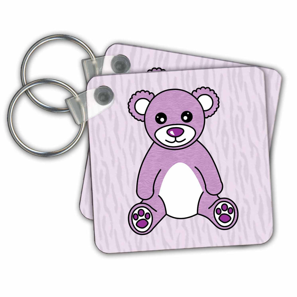 3dRose Key Chains Cute Purple Teddy Bear (kc-15377-1)