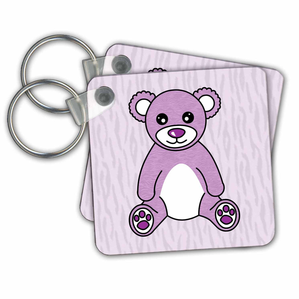 3dRose Key Chains Cute Purple Teddy Bear (kc-15377-1)