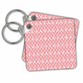 Key Chain - Pink Moroccan Quatrefoil With White Eiffel Towers Pattern Patterns