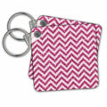 Key Chain - Bright Pink Glitter Effect Chevron Stripes Chevron Stripes