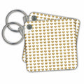 3dRose Key Chains Gold Glitter Effect Hearts On White Pattern (kc-210942-1)