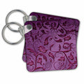 Key Chain - Purple Embossed Foil Effect Flourish Pattern Pattern